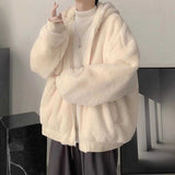 Men's Japanese Reversible Hooded Plush Jacket