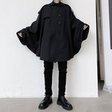 Hooded Bat Sleeve Trench Coat