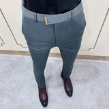 Men's Business Casual Slim Fit Stretch Cropped Pants