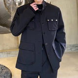 Rivet Detachable Collar Tunic Jacket