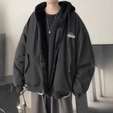 Men's Japanese Reversible Hooded Plush Jacket