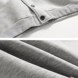 Men's Loose Solid Color Hooded Cardigan Sweater