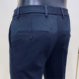 Men's Business Casual Slim Fit Stretch Cropped Pants