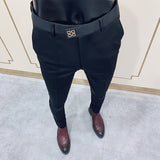 Men's Business Casual Slim Fit Stretch Cropped Pants