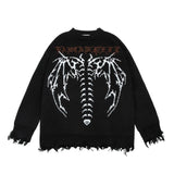 American Street Dark Skull Loose Knit Sweater