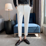 Men's Retro Business Color Block Slim Pants
