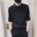 Men's Business Solid Color Casual Lapel Shirt