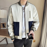 Men's Business Casual Solid Colorblock Slim Fit Jacket
