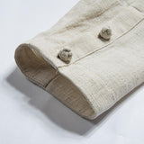 Men's Vintage Solid Color Cotton Linen Fake Two Piece Top