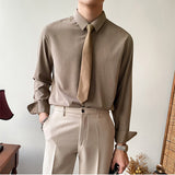 Men's British Vintage Slim Business Striped Shirt