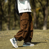 Japanese Casual Sports Corduroy Wide Leg Cargo Pants