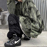 Hip Hop Plush Thick Loose Tie Dye Coat