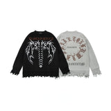 American Street Dark Skull Loose Knit Sweater