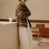 Vintage Stripe Contrast Shirt Long Sleeve Shirt