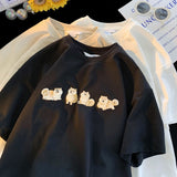 Japanese Vintage Dog Embroidery T-Shirt