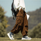 Japanese Casual Sports Corduroy Wide Leg Cargo Pants