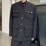 Rivet Detachable Collar Tunic Jacket