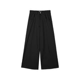 Casual Simple Solid Color Loose Straight Jeans