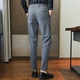 Men's Business Casual High Waisted Pants Slim Fit Dress Pants