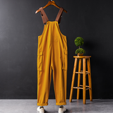 Men's Vintage Bib Overalls Fashion Slim Fit Jumpsuit with Adjustable Straps and Convenient Tool Pockets