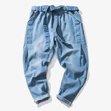 Men Casual Simple Solid Color Oleno Harem Denim Pants